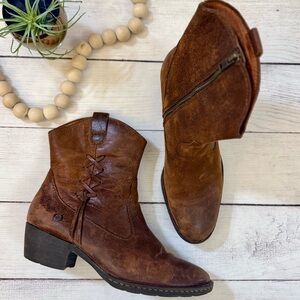 🌾 Borne Western Style Leather Ankle Boots